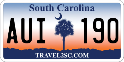 SC license plate AUI190