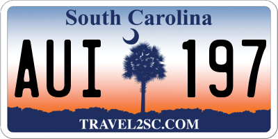 SC license plate AUI197