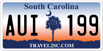 SC license plate AUI199