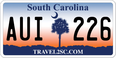 SC license plate AUI226