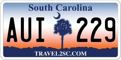 SC license plate AUI229