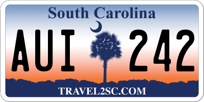 SC license plate AUI242