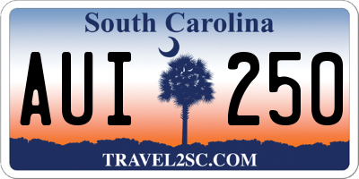 SC license plate AUI250