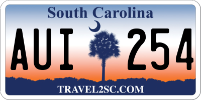 SC license plate AUI254
