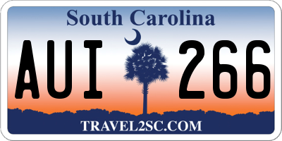SC license plate AUI266