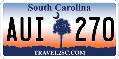 SC license plate AUI270