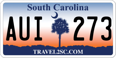SC license plate AUI273