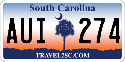 SC license plate AUI274