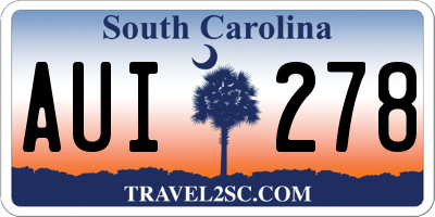 SC license plate AUI278