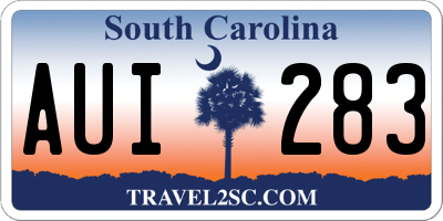 SC license plate AUI283