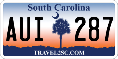 SC license plate AUI287