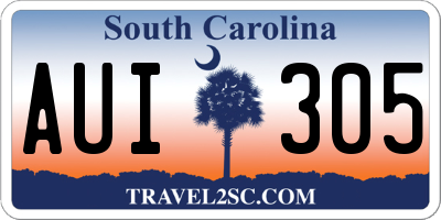 SC license plate AUI305