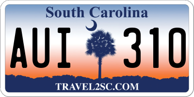 SC license plate AUI310