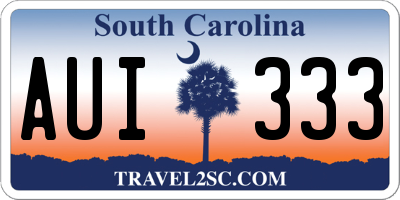 SC license plate AUI333