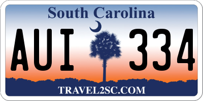 SC license plate AUI334
