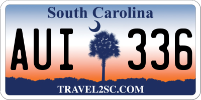 SC license plate AUI336