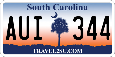 SC license plate AUI344