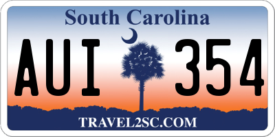 SC license plate AUI354