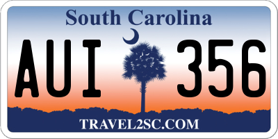 SC license plate AUI356