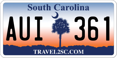 SC license plate AUI361