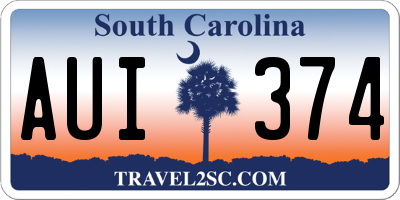 SC license plate AUI374
