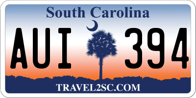 SC license plate AUI394