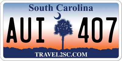 SC license plate AUI407
