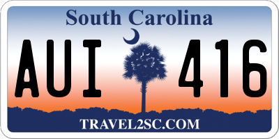 SC license plate AUI416