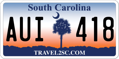 SC license plate AUI418