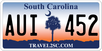 SC license plate AUI452