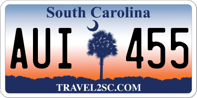 SC license plate AUI455