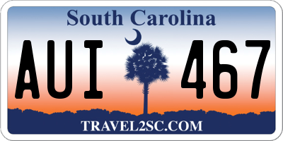 SC license plate AUI467