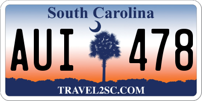 SC license plate AUI478