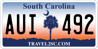 SC license plate AUI492