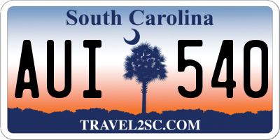 SC license plate AUI540