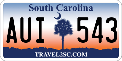 SC license plate AUI543