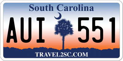 SC license plate AUI551