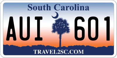 SC license plate AUI601