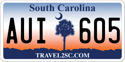 SC license plate AUI605