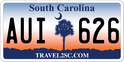 SC license plate AUI626