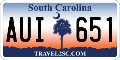 SC license plate AUI651
