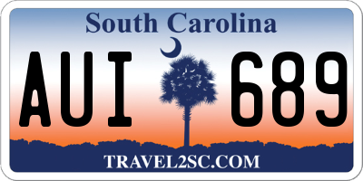 SC license plate AUI689
