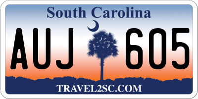 SC license plate AUJ605
