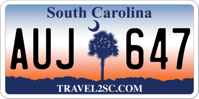 SC license plate AUJ647