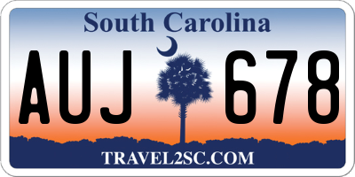 SC license plate AUJ678
