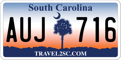 SC license plate AUJ716