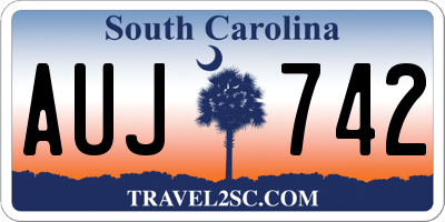 SC license plate AUJ742