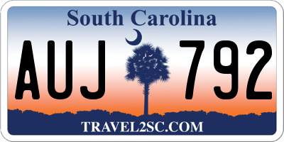 SC license plate AUJ792