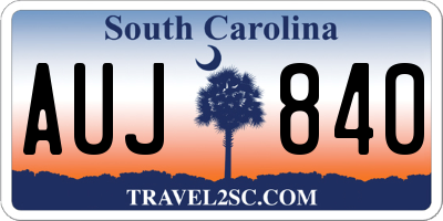 SC license plate AUJ840