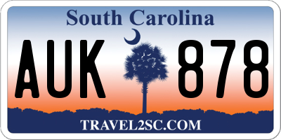 SC license plate AUK878